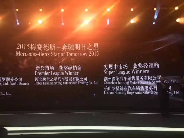 感恩有您 與星同行！樂山華星錦業(yè)奔馳榮膺“2015年梅賽德斯-奔馳明日之星”大獎！_騰凱融資租賃